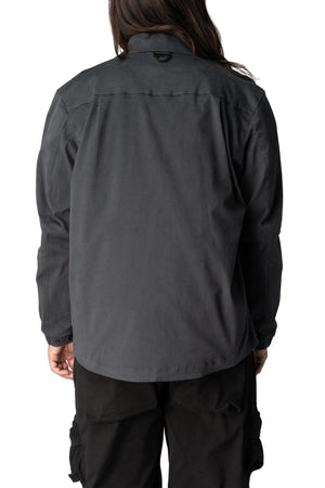Max Cargo brushed twill overshirt, Charcoal