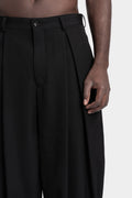 Woven wool pleat pants