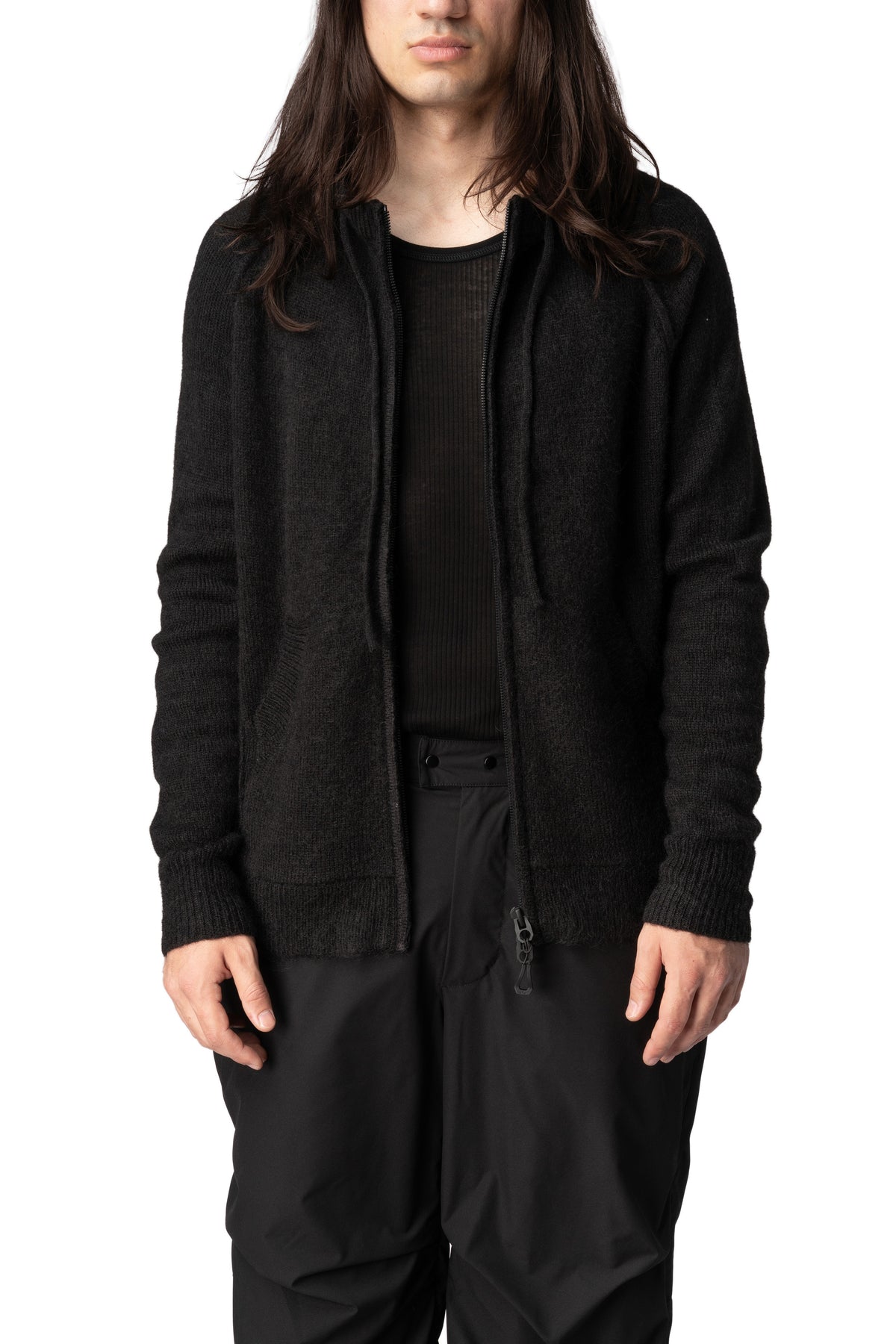 Mohair rag zip hoodie