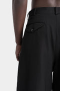 Woven wool pleat pants