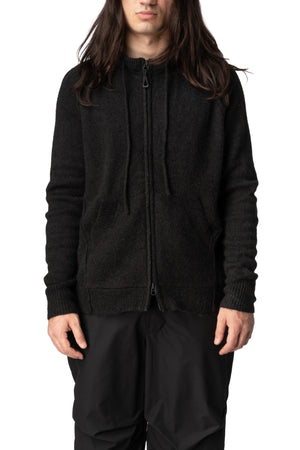 Mohair rag zip hoodie