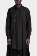Long asymmetrical wrap-around layered shirt