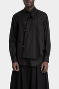 Asymmetrical wrap-around layered shirt