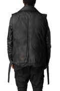 Coated riders down vest, Black