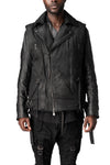 Coated riders down vest, Black