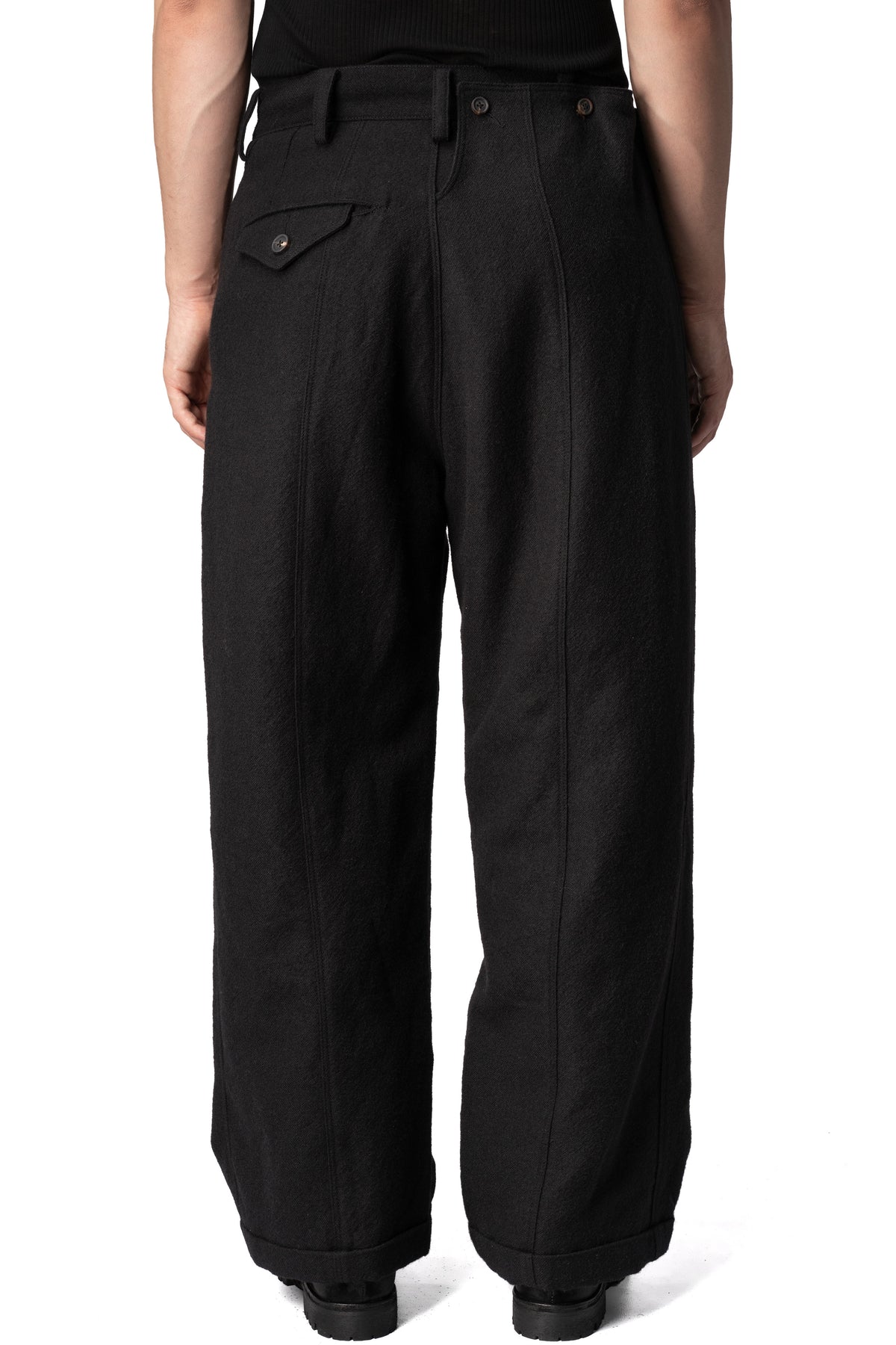 "Hidden Arc" wool trousers