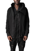 Dry jersey wrap high-neck sweater, Black
