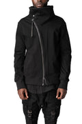 Dry jersey wrap high-neck sweater, Black