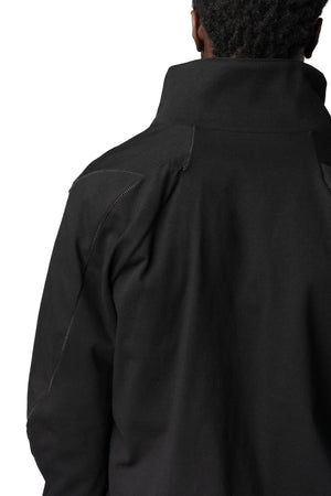Dry jersey wrap high-neck sweater, Black