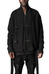 Chenille knit kimono collar jacket, Black