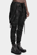 Coated suspender cargo pants