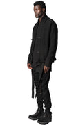 Chenille knit kimono collar jacket, Black