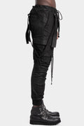 Coated suspender cargo pants