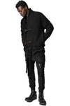 Chenille knit kimono collar jacket, Black