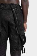 Coated suspender cargo pants