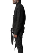 Chenille knit kimono collar jacket, Black