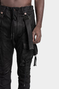 Coated suspender cargo pants