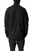Chenille knit kimono collar jacket, Black