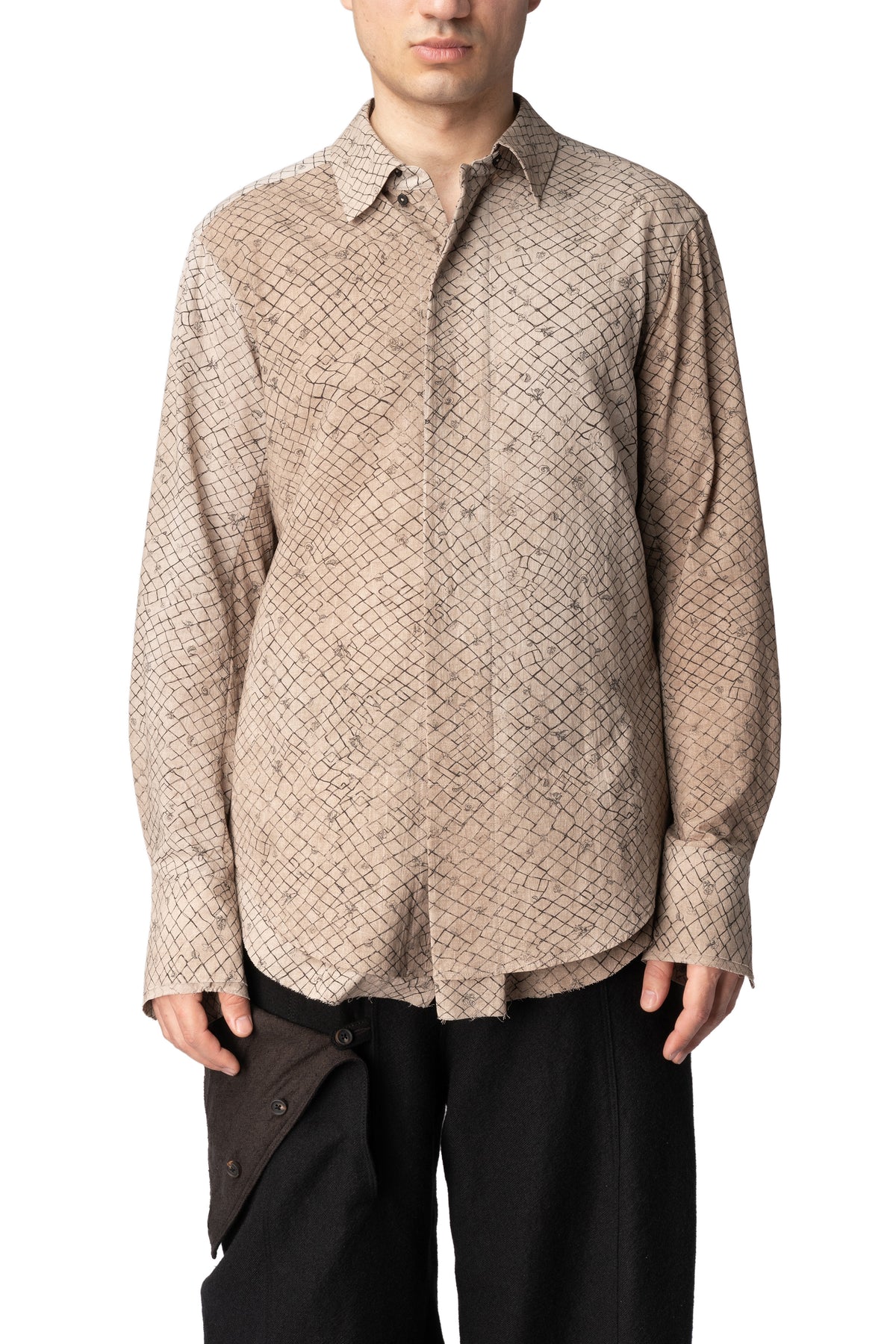 Screen print removable collar shirt