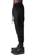 Distressed pile jogger trousers, Black