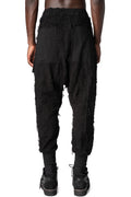 Distressed pile jogger trousers, Black