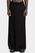 Overlap wide leg wool pants