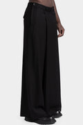 Overlap wide leg wool pants