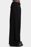 Overlap wide leg wool pants