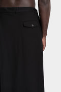 Overlap wide leg wool pants