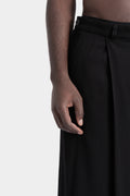 Overlap wide leg wool pants