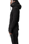 Distressed terry zip hoody, Black
