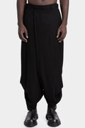 Overlap wide leg wool pants