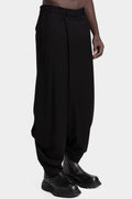 Overlap wide leg wool pants