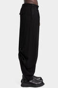 Overlap wide leg wool pants