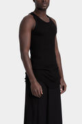 Cotton silk rib tank top