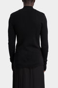 Ribbed wool zip cardigan