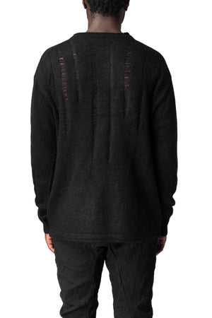 Mohair distressed knit pullover