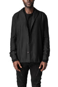 Wool tailored shirt jacket, Black