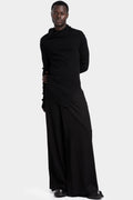 Overlap wide leg wool pants