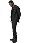 Wool tailored shirt jacket, Black
