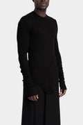Cotton silk crewneck sweater
