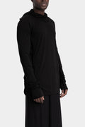 Julius_7 | AW25 - Cross-neck lightweight jersey hoodie, 917CUM10