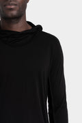 Julius_7 | AW25 - Cross-neck lightweight jersey hoodie, 917CUM10