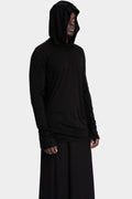 Julius_7 | AW25 - Cross-neck lightweight jersey hoodie, 917CUM10