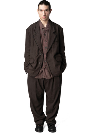 Asymmetric collar shirt