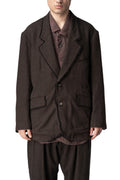 Raw edge collar 2 button blazer