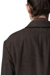 Raw edge collar 2 button blazer