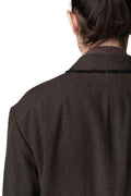 Raw edge collar 2 button blazer