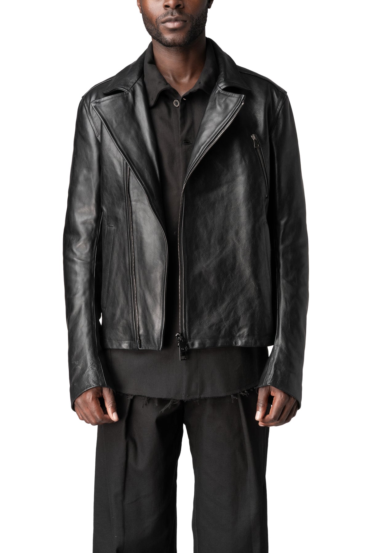 Buffalo leather biker jacket