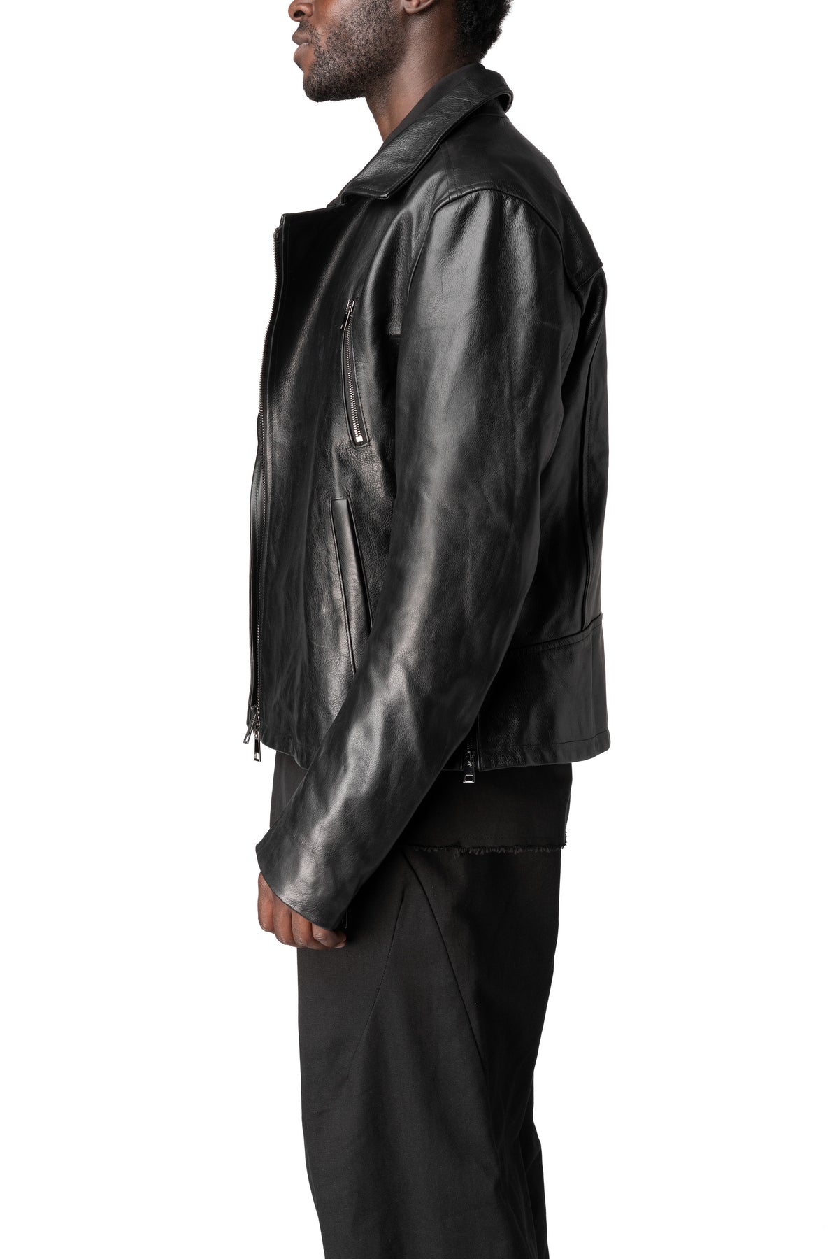 Buffalo leather biker jacket
